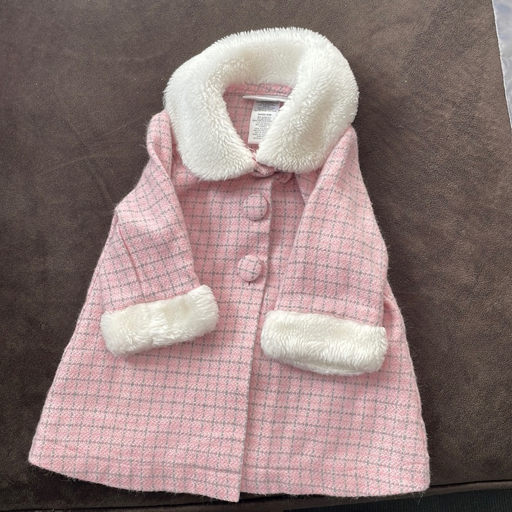 Pink Pea Coat 6-9 months